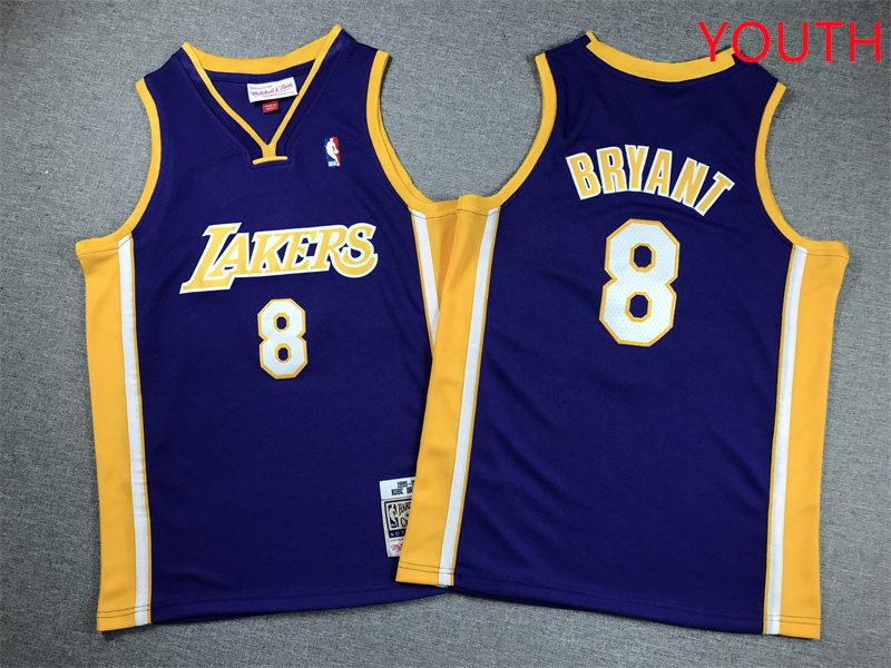 Youth Los Angeles Lakers #8 Bryant Purple 2025 NBA Jersey style 1